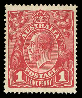 1 c One Penny Australia Postage Stamp; Used 