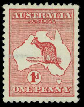 Australia 1915 Kangaroo 2d Grey 2nd Watermark Perf OS Used 