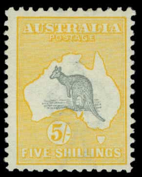 Gibbons 41 and 41b watermark W6 VF USED AUSTRALIA 1915-28 KANGAROO 