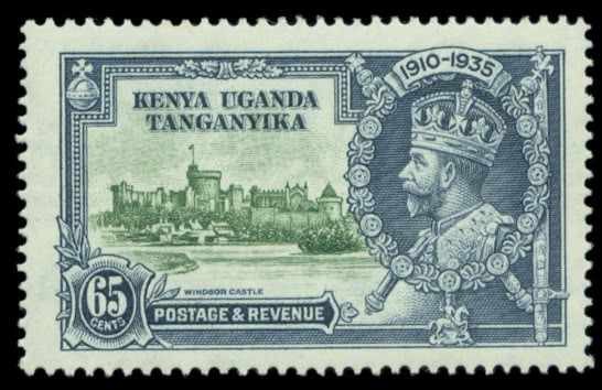 653 95Kenya Uganda and Tanganyika 1935 Silver Jubilee 20c light blue 