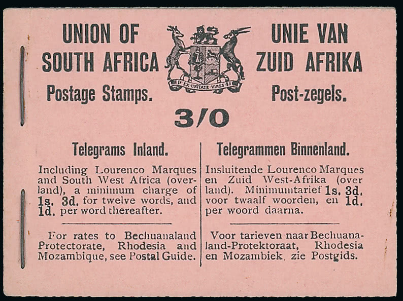Lot 2823 - british empire and foreign countries south africa - booklets -  Grosvenor Auctions Auction of British Empire and Foreign Countries Postage Stamps and Postal History