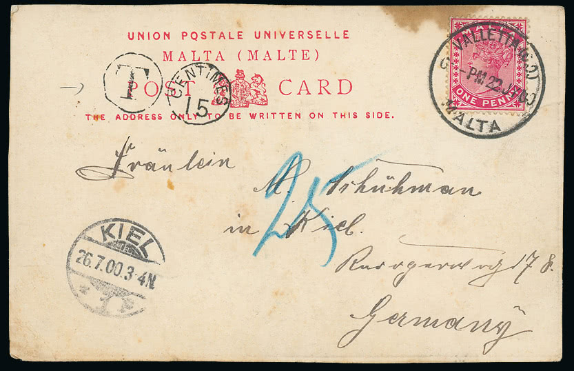 Lot 2311 - british empire and foreign countries Malta - Cancellations and Covers -  Grosvenor Auctions Auction of British Empire and Foreign Countries Postage Stamps and Postal History