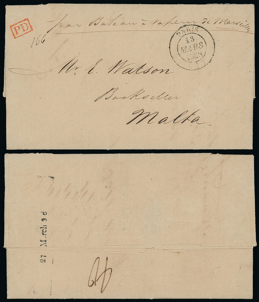 Lot 2274 - british empire and foreign countries malta - postal history - Grosvenor Auctions Auction of British Empire and Foreign Countries Postage Stamps and Postal History Lot 2274 - british empire and foreign countries malta - postal history - Grosvenor Auctions Auction of British Empire and Foreign Countries Postage Stamps and Postal History