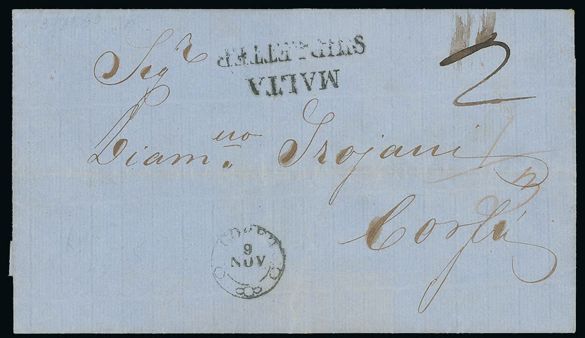 Lot 2284 - british empire and foreign countries malta - postal history -  Grosvenor Auctions Auction of British Empire and Foreign Countries Postage Stamps and Postal History