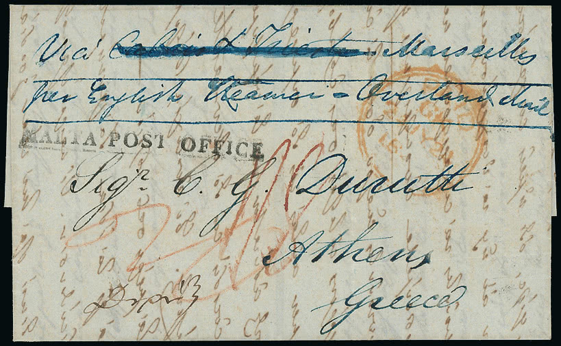Lot 2287 - british empire and foreign countries malta - postal history -  Grosvenor Auctions Auction of British Empire and Foreign Countries Postage Stamps and Postal History