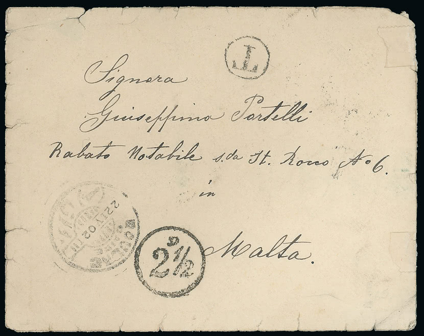 Lot 2313 - british empire and foreign countries Malta - Cancellations and Covers -  Grosvenor Auctions Auction of British Empire and Foreign Countries Postage Stamps and Postal History
