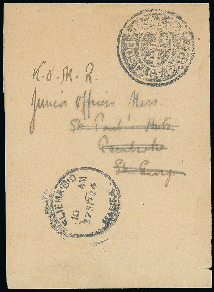 Lot 2317 - british empire and foreign countries Malta - Cancellations and Covers -  Grosvenor Auctions Auction of British Empire and Foreign Countries Postage Stamps and Postal History