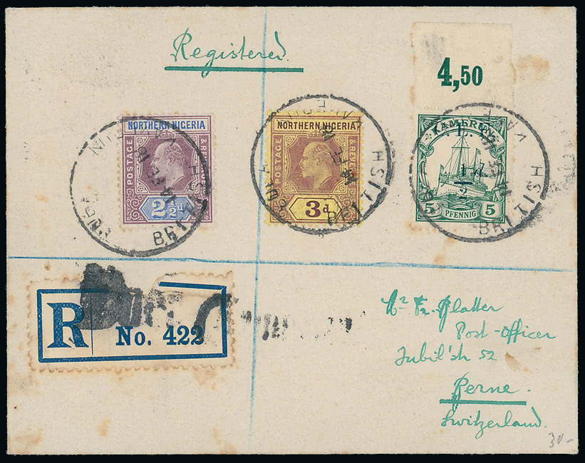 Lot 2418 - british empire and foreign countries Nigeria: Northern Nigeria - Cancellations and Covers - Grosvenor Auctions Auction of British Empire and Foreign Countries Postage Stamps and Postal History Lot 2418 - british empire and foreign countries Nigeria: Northern Nigeria - Cancellations and Covers - Grosvenor Auctions Auction of British Empire and Foreign Countries Postage Stamps and Postal History