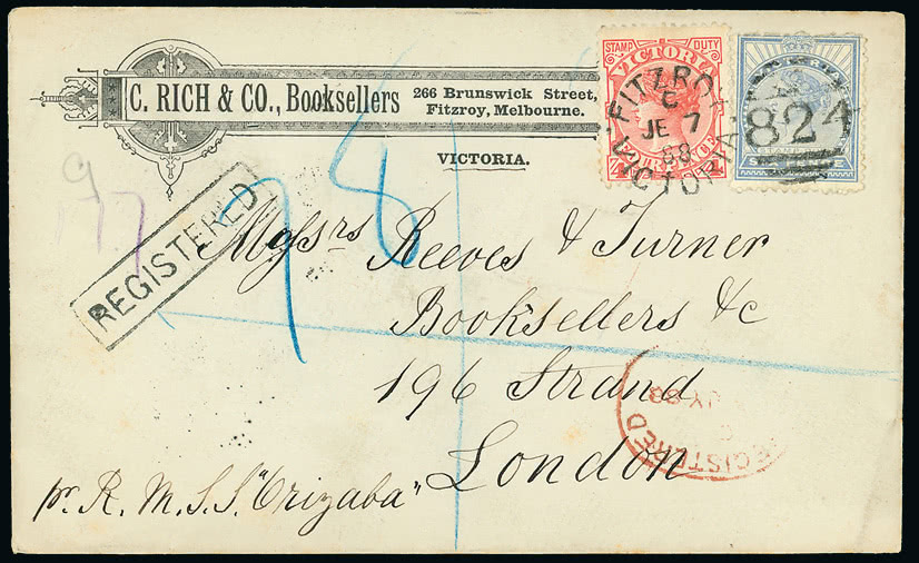 Lot 1392 - british empire and foreign countries australian states: victoria - regular issues -  Grosvenor Auctions Auction of British Empire and Foreign Countries Postage Stamps and Postal History