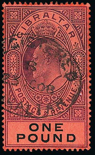 Lot 2025 - british empire and foreign countries gibraltar - regular issues -  Grosvenor Auctions Auction of British Empire and Foreign Countries Postage Stamps and Postal History