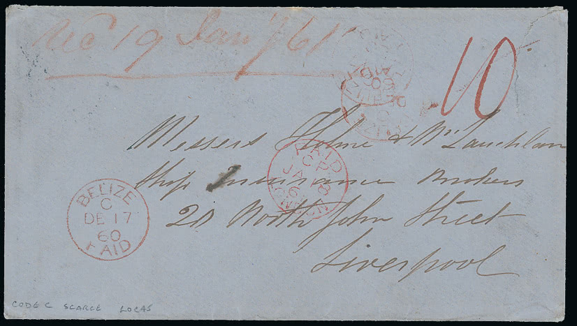 Lot 1609 - british empire and foreign countries British Honduras - Postal History -  Grosvenor Auctions Auction of British Empire and Foreign Countries Postage Stamps and Postal History