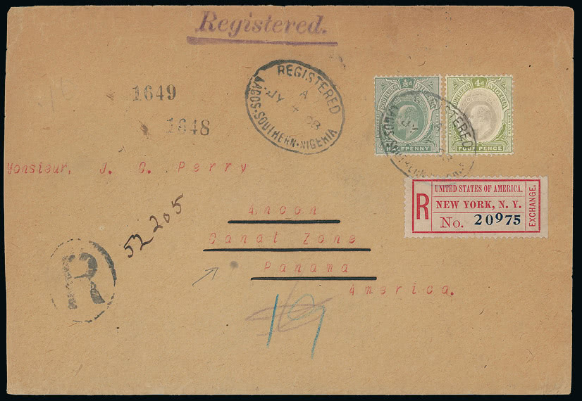Lot 2423 - british empire and foreign countries Nigeria: Southern Nigeria - Cancellations and Covers - Grosvenor Auctions Auction of British Empire and Foreign Countries Postage Stamps and Postal History Lot 2423 - british empire and foreign countries Nigeria: Southern Nigeria - Cancellations and Covers - Grosvenor Auctions Auction of British Empire and Foreign Countries Postage Stamps and Postal History
