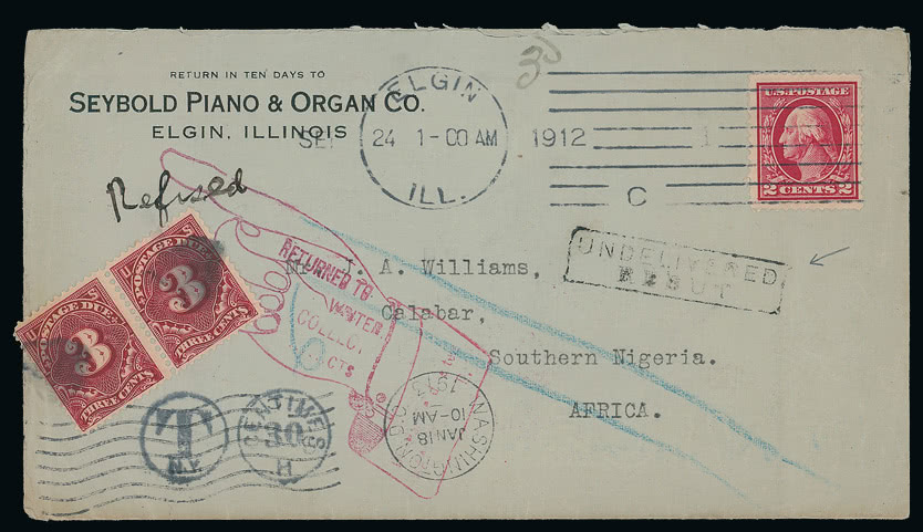 Lot 2424 - british empire and foreign countries Nigeria: Southern Nigeria - Cancellations and Covers - Grosvenor Auctions Auction of British Empire and Foreign Countries Postage Stamps and Postal History Lot 2424 - british empire and foreign countries Nigeria: Southern Nigeria - Cancellations and Covers - Grosvenor Auctions Auction of British Empire and Foreign Countries Postage Stamps and Postal History
