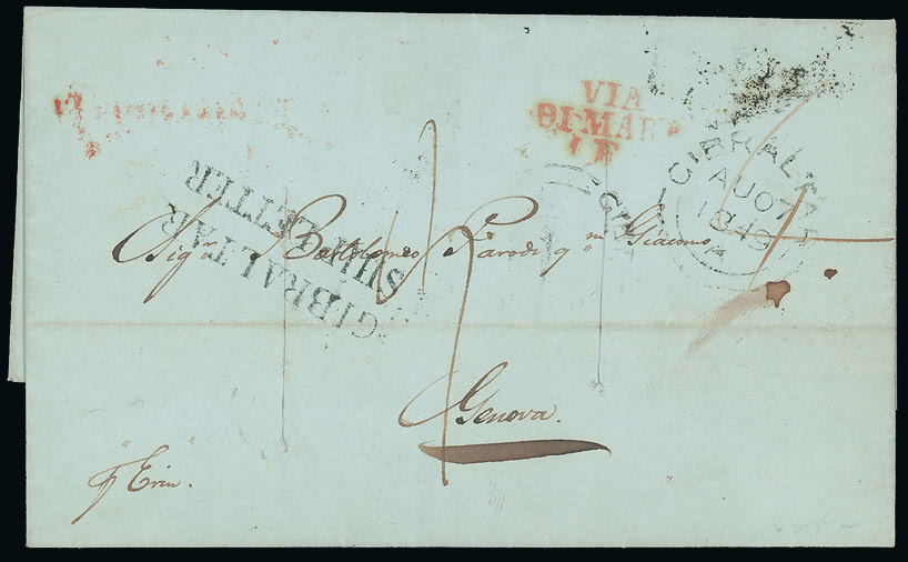Lot 2007 - british empire and foreign countries Gibraltar - Postal History - Grosvenor Auctions Auction of British Empire and Foreign Countries Postage Stamps and Postal History Lot 2007 - british empire and foreign countries Gibraltar - Postal History - Grosvenor Auctions Auction of British Empire and Foreign Countries Postage Stamps and Postal History