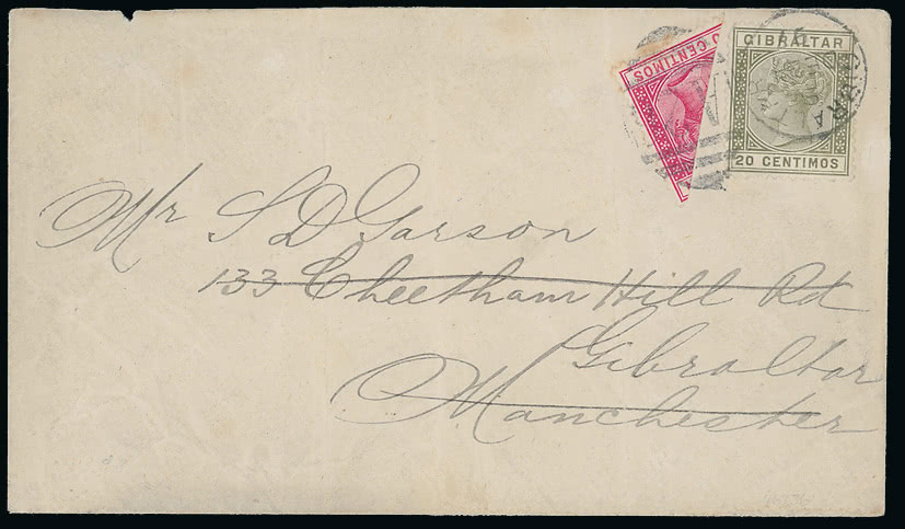 Lot 2048 - british empire and foreign countries Gibraltar - Cancellations and Covers -  Grosvenor Auctions Auction of British Empire and Foreign Countries Postage Stamps and Postal History