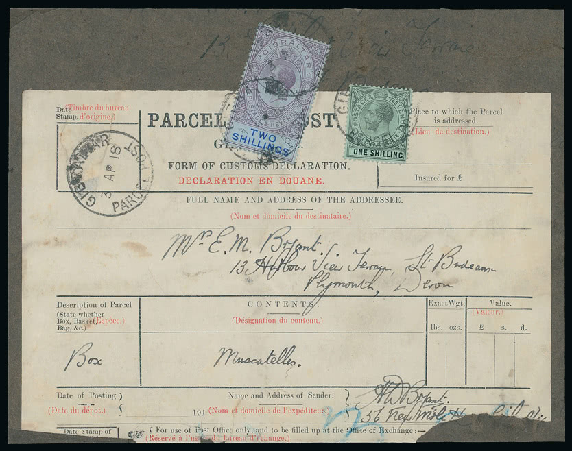 Lot 2053 - british empire and foreign countries Gibraltar - Cancellations and Covers -  Grosvenor Auctions Auction of British Empire and Foreign Countries Postage Stamps and Postal History