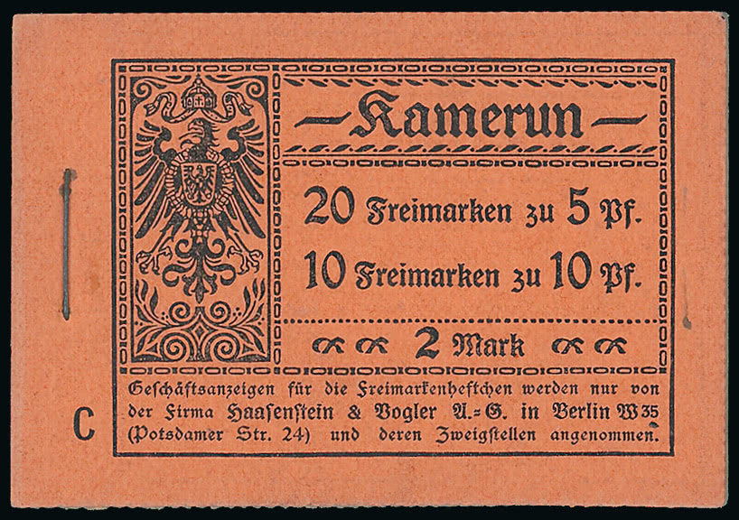 Lot 1975 - british empire and foreign countries German Colonies: Cameroun - Booklets - Grosvenor Auctions Auction of British Empire and Foreign Countries Postage Stamps and Postal History Lot 1975 - british empire and foreign countries German Colonies: Cameroun - Booklets - Grosvenor Auctions Auction of British Empire and Foreign Countries Postage Stamps and Postal History