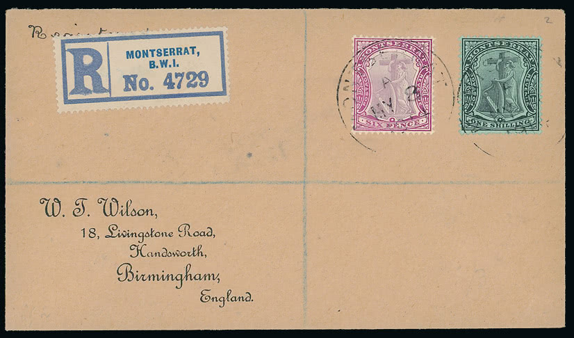 Lot 2341 - british empire and foreign countries montserrat - regular issues -  Grosvenor Auctions Auction of British Empire and Foreign Countries Postage Stamps and Postal History