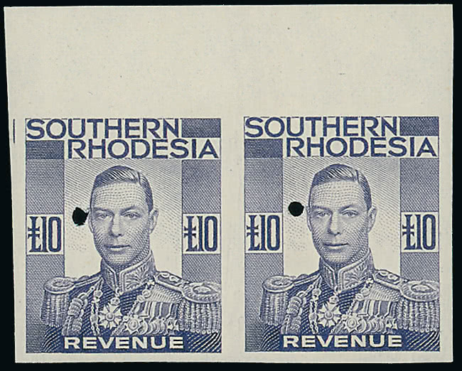 Lot 2494 - british empire and foreign countries Rhodesia: Southern Rhodesia - Revenues -  Grosvenor Auctions Auction of British Empire and Foreign Countries Postage Stamps and Postal History
