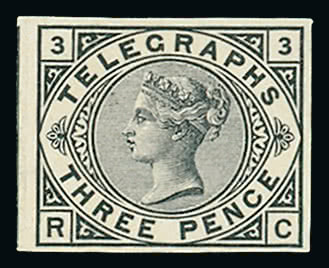 Lot 411 - Great Britain post office telegraph stamps -  Grosvenor Auctions The Dr. Conrad Graham Collection