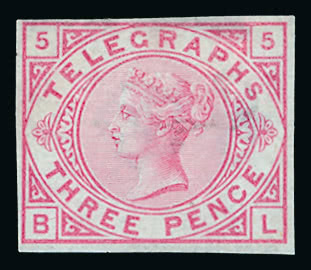 Lot 409 - Great Britain post office telegraph stamps -  Grosvenor Auctions The Dr. Conrad Graham Collection