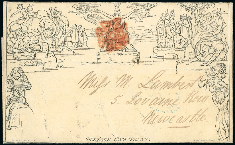Lot 1265 - Great Britain 1840 mulready envelopes and letter sheets - Grosvenor Auctions Auction of Great Britain Postage Stamps and Postal History Lot 1265 - Great Britain 1840 mulready envelopes and letter sheets - Grosvenor Auctions Auction of Great Britain Postage Stamps and Postal History