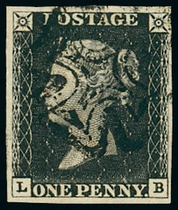 Lot 1349 - Great Britain 1840 one penny black and two pence blue - Grosvenor Auctions Auction of Great Britain Postage Stamps and Postal History Lot 1349 - Great Britain 1840 one penny black and two pence blue - Grosvenor Auctions Auction of Great Britain Postage Stamps and Postal History