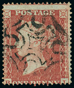 Lot 1588 - Great Britain 1855 die ii - alphabet ii - one penny -  Grosvenor Auctions Auction of Great Britain Postage Stamps and Postal History