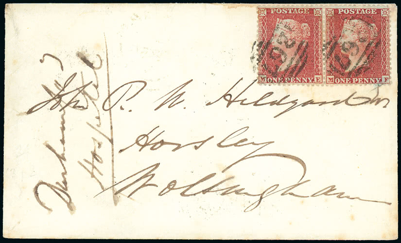 Lot 1586 - Great Britain 1855 die ii - alphabet ii - one penny -  Grosvenor Auctions Auction of Great Britain Postage Stamps and Postal History