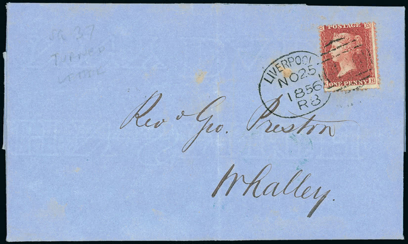 Lot 1598 - Great Britain 1856 die ii - alphabet iii - lc14 on white paper one penny -  Grosvenor Auctions Auction of Great Britain Postage Stamps and Postal History