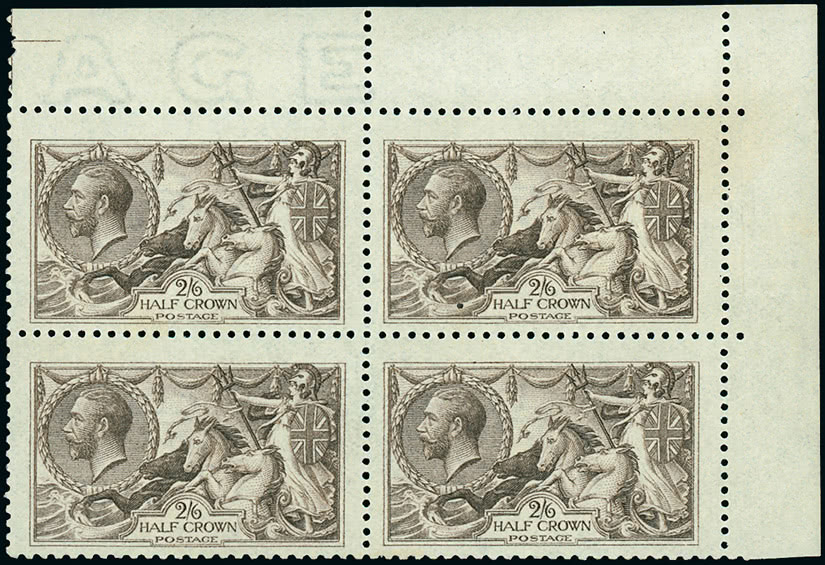 Lot 1853 - Great Britain 1915–18 de la rue -  Grosvenor Auctions Auction of Great Britain Postage Stamps and Postal History