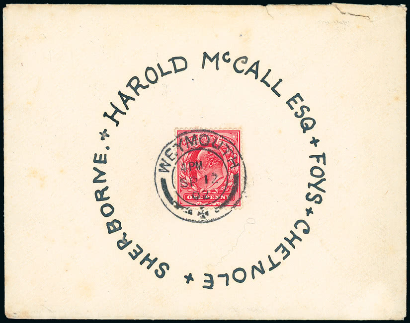 Lot 1287 - Great Britain hand illustrated and later printed envelopes -  Grosvenor Auctions Auction of Great Britain Postage Stamps and Postal History