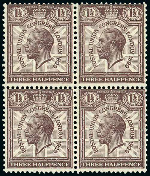 Lot 1891 - Great Britain 1929 postal union congress - Grosvenor Auctions Auction of Great Britain Postage Stamps and Postal History Lot 1891 - Great Britain 1929 postal union congress - Grosvenor Auctions Auction of Great Britain Postage Stamps and Postal History