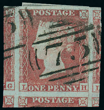 Lot 1565 - Great Britain 1852–53 alphabet ii one penny plates 132–177 -  Grosvenor Auctions Auction of Great Britain Postage Stamps and Postal History