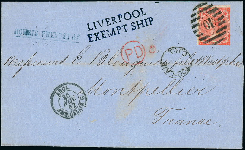 Lot 1212 - Great Britain Postal History and Covers - Liverpool - Mairitime Mail -  Grosvenor Auctions Auction of Great Britain Postage Stamps and Postal History