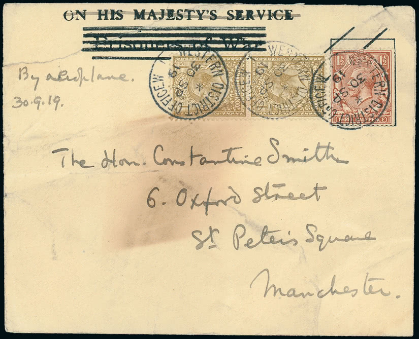 Lot 1243 - Great Britain airmails -  Grosvenor Auctions Auction of Great Britain Postage Stamps and Postal History