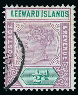 Lot 956 - british empire and foreign countries leeward islands - regular issues -  Grosvenor Auctions Auction of British Empire and Foreign Countries Postage Stamps and Postal History