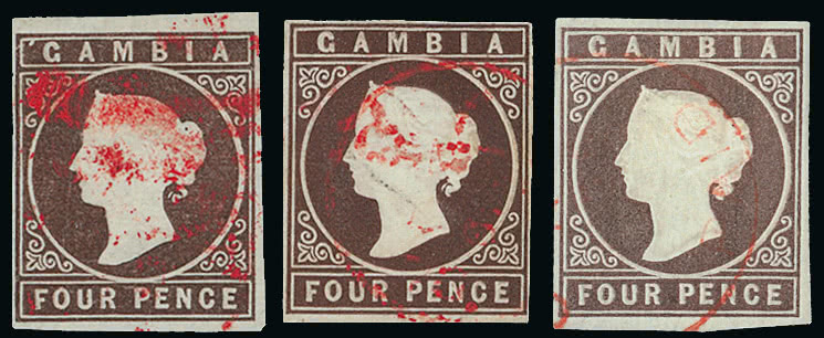 Lot 657 - british empire and foreign countries gambia - regular issues -  Grosvenor Auctions Auction of British Empire and Foreign Countries Postage Stamps and Postal History