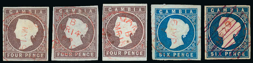 Lot 659 - british empire and foreign countries gambia - regular issues -  Grosvenor Auctions Auction of British Empire and Foreign Countries Postage Stamps and Postal History