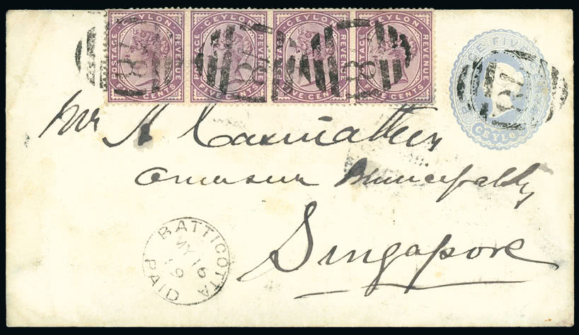Lot 520 - british empire and foreign countries Ceylon: Postal Stationery - Postal Stationery - Grosvenor Auctions Auction of British Empire and Foreign Countries Postage Stamps and Postal History Lot 520 - british empire and foreign countries Ceylon: Postal Stationery - Postal Stationery - Grosvenor Auctions Auction of British Empire and Foreign Countries Postage Stamps and Postal History