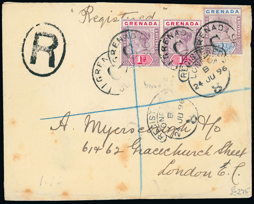 Lot 721 - british empire and foreign countries grenada - regular issues -  Grosvenor Auctions Auction of British Empire and Foreign Countries Postage Stamps and Postal History