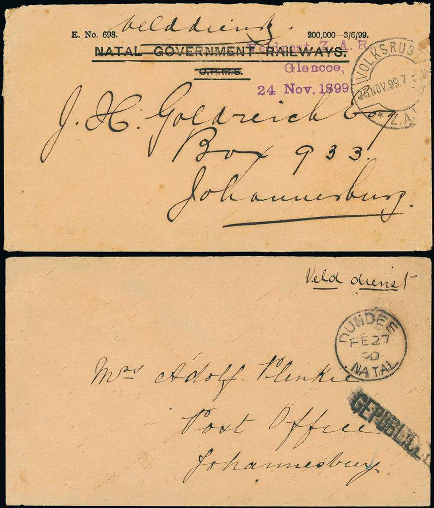 Lot 1309 - british empire and foreign countries South Africa: South African War 1899-1902: Boer Invasion of Natal - Regular Issues - Grosvenor Auctions Auction of British Empire and Foreign Countries Postage Stamps and Postal History Lot 1309 - british empire and foreign countries South Africa: South African War 1899-1902: Boer Invasion of Natal - Regular Issues - Grosvenor Auctions Auction of British Empire and Foreign Countries Postage Stamps and Postal History