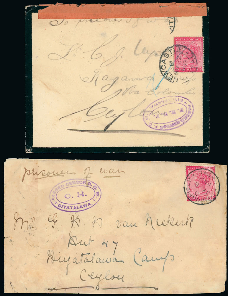 Lot 1322 - british empire and foreign countries South Africa: South African War 1899-1902: Boer P.O.Ws in Ceylon - Regular Issues - Grosvenor Auctions Auction of British Empire and Foreign Countries Postage Stamps and Postal History Lot 1322 - british empire and foreign countries South Africa: South African War 1899-1902: Boer P.O.Ws in Ceylon - Regular Issues - Grosvenor Auctions Auction of British Empire and Foreign Countries Postage Stamps and Postal History