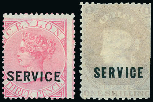 Lot 501 - british empire and foreign countries Ceylon: Officials - Officials - Grosvenor Auctions Auction of British Empire and Foreign Countries Postage Stamps and Postal History Lot 501 - british empire and foreign countries Ceylon: Officials - Officials - Grosvenor Auctions Auction of British Empire and Foreign Countries Postage Stamps and Postal History