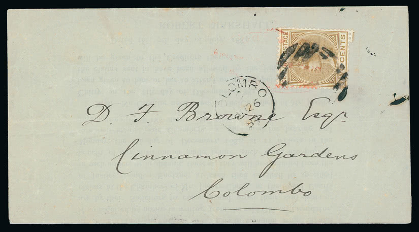 Lot 480 - british empire and foreign countries Ceylon: Covers and Cancellations by Subject - Regular Issues - Grosvenor Auctions Auction of British Empire and Foreign Countries Postage Stamps and Postal History Lot 480 - british empire and foreign countries Ceylon: Covers and Cancellations by Subject - Regular Issues - Grosvenor Auctions Auction of British Empire and Foreign Countries Postage Stamps and Postal History