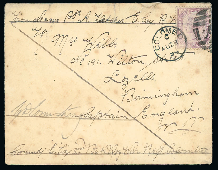 Lot 498 - british empire and foreign countries Ceylon: Covers and Cancellations by Subject - Regular Issues - Grosvenor Auctions Auction of British Empire and Foreign Countries Postage Stamps and Postal History Lot 498 - british empire and foreign countries Ceylon: Covers and Cancellations by Subject - Regular Issues - Grosvenor Auctions Auction of British Empire and Foreign Countries Postage Stamps and Postal History