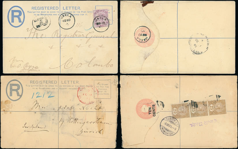 Lot 492 - british empire and foreign countries Ceylon: Covers and Cancellations by Subject - Regular Issues - Grosvenor Auctions Auction of British Empire and Foreign Countries Postage Stamps and Postal History Lot 492 - british empire and foreign countries Ceylon: Covers and Cancellations by Subject - Regular Issues - Grosvenor Auctions Auction of British Empire and Foreign Countries Postage Stamps and Postal History