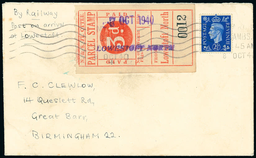Lot 2472 - Railways: England and Wales Railway Parcel Stamps -  Grosvenor Auctions The Rev Roger de Lacy-Spencer Collection of Railway Stamps